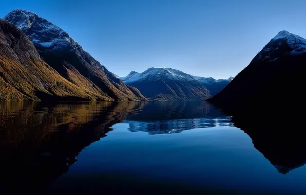 Landscape, nature, water, cloud, mountains, lake, morning, dawn