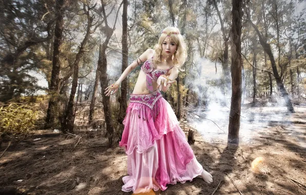 Девушка, поза, фон