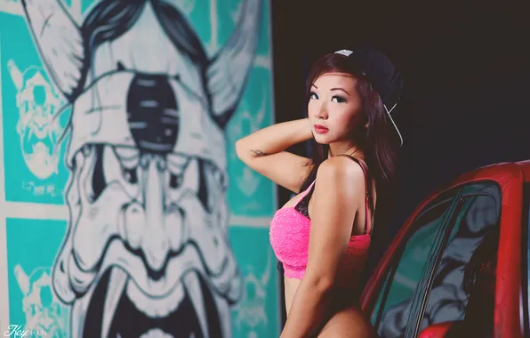 Девушка, тату, кепка, Regina Mei, Keith Cheng