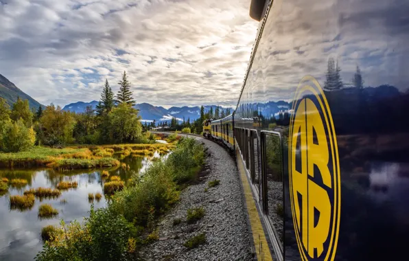 Картинка Alaska, Railroad Reflections, Bird Point