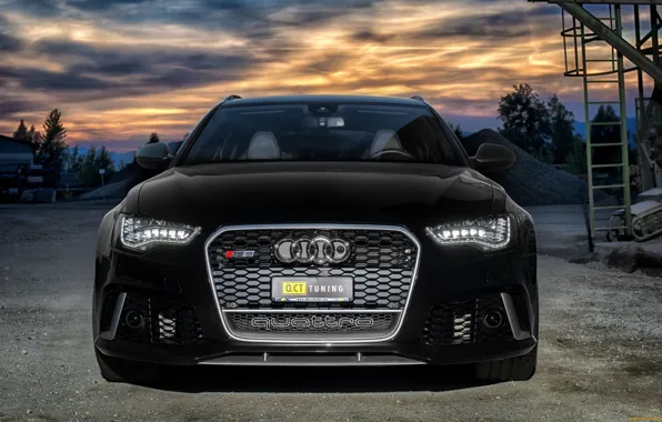 Audi, чёрный, ауди, black, Quattro, универсал, RS6, рс6