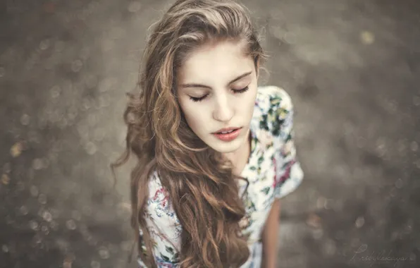 Девушка, платье, блондинка, боке