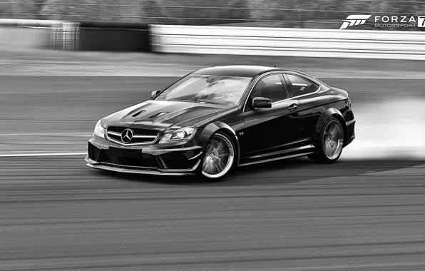 HDR, Mercedes, Benz, Drift, AMG, C Class, Game, Mercedes Benz C 63 AMG Coupe Black …