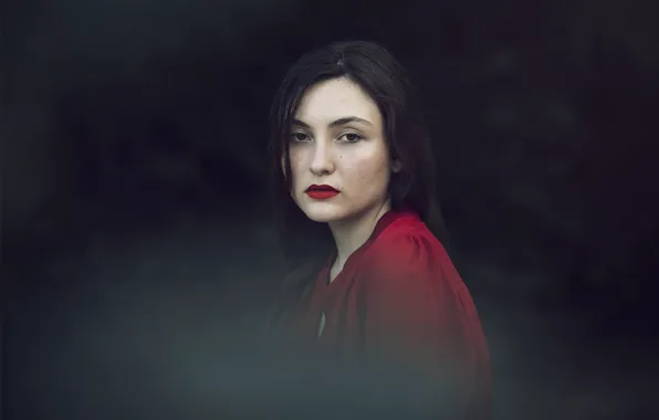 Взгляд, лицо, модель, помада, Isabella