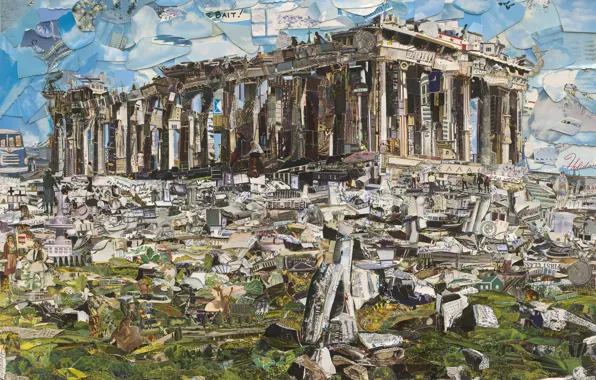 Vik Muniz, Postcards from Nowhere, contemporary art, Parthenon