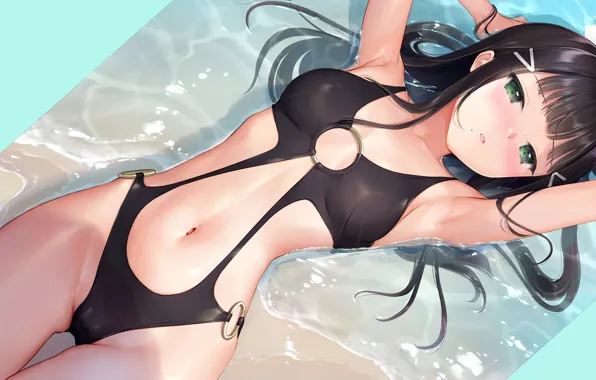 Kawaii, girl, hot, sexy, wet, boobs, stretch, anime