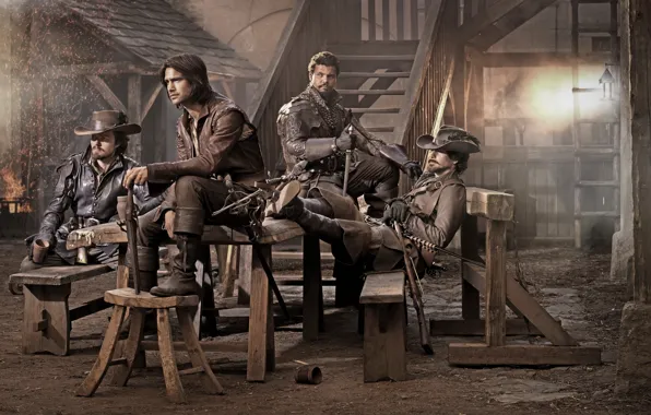 Сериал, Мушкетеры, The Musketeers, Tom Burke, Luke Pasqualino, Howard Charles, Santiago Cabrera