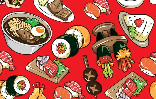 Картинка текстура, texture, rolls, sushi, суши, роллы, японская кухня, Japanese cuisine