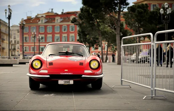 Red, ferrari, феррари, красная, дино, dino, 246 gt