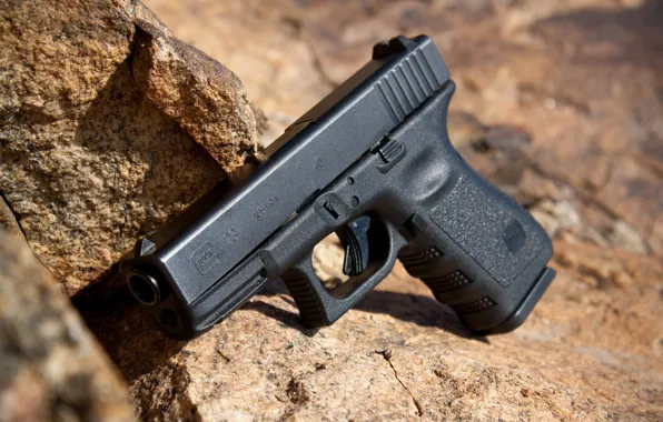 Скала, пистолет, камень, самозарядный, Glock 23