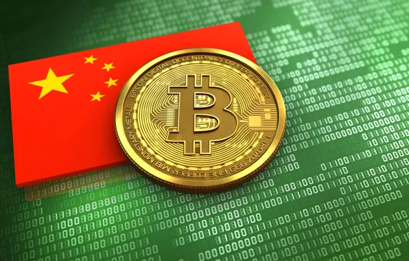 Green, китай, флаг, matrix, china, flag, bitcoin, биткоин