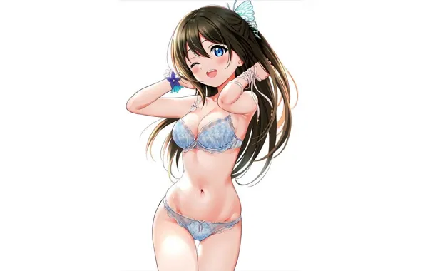 Картинка girl, sexy, lingerie, bra, cleavage, panties, long hair, brown hair