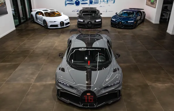 Bugatti, Blue, Black, White, Gray, VAG, Chiron