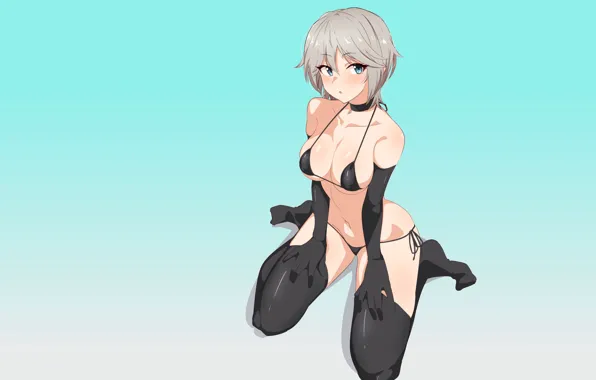 Girl, hot, sexy, boobs, anime, blonde, breasts, babe