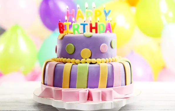 Свечи, торт, cake, sweet, decoration, Happy, День Рождения, Birthday