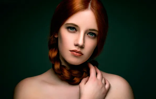 Картинка портрет, коса, прелесть, Рыжеволосая, Karole