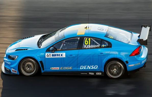 Картинка Volvo, Профиль, Вольво, S60, WTCC, Polestar, Cyan, Ekblom