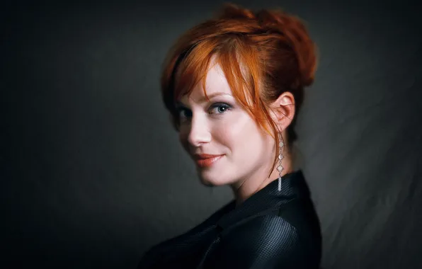 Картинка улыбка, актриса, рыжая, Christina Hendricks, Кристина Хендрикс