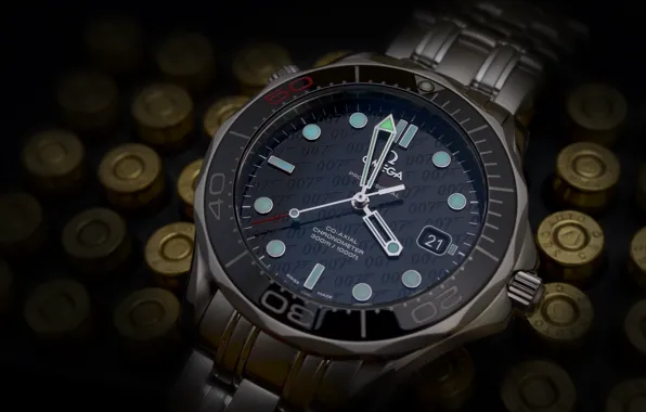 Картинка часы, omega, watch, james bond, seamaster, 50th anniversary