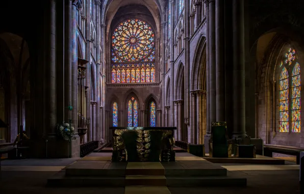 Франция, интерьер, France, Altar, Сен-Мало, Кафедральный Собор, Собор Сен-Венсан, Saint-Malo Cathedral