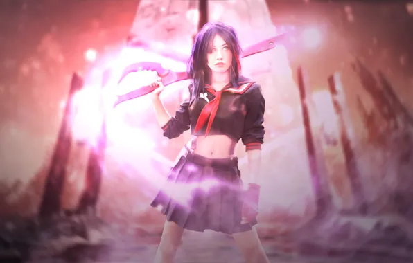 Аниме, girl, anime, kill la kill, круши кромсай