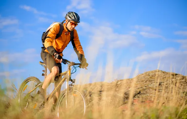 Природа, велосипедист, mountain bike