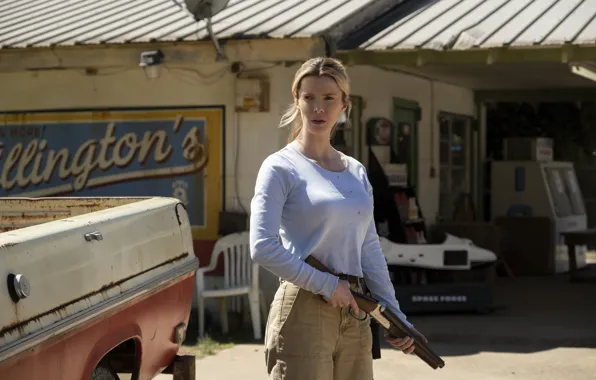 Взгляд, обрез, hair, Кристал, Охота, оружие в руках, The Hunt, Betty Gilpin