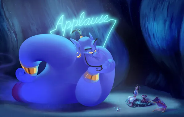 Обезьяна, Магия, Арт, Art, Волшебство, Aladdin, Magic, Сцена