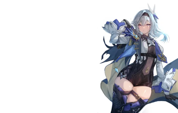 Girl, sexy, cleavage, thighhighs, boobs, anime, beautiful, short hair