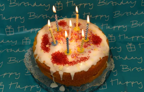 Свечи, торт, день рожденья