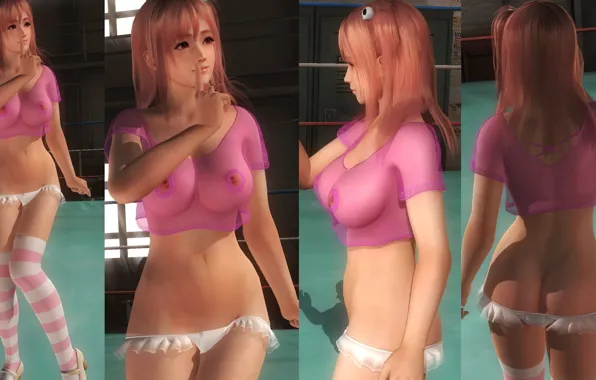 Girl, sexy, lingerie, ass, pantsu, panties, thighhighs, erect nipples