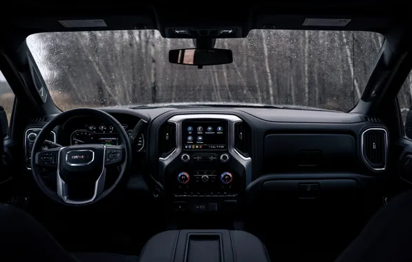 Картинка интерьер, пикап, 2018, GMC, Sierra, Crew Cab, 2019, Elevation