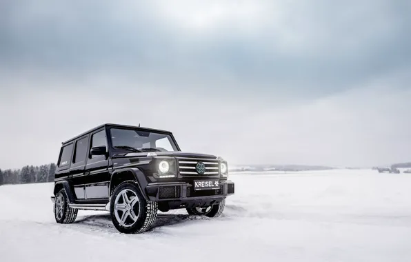 Картинка зима, Mercedes-Benz, мерседес, гелендваген, G-Class, W463, внедоржник