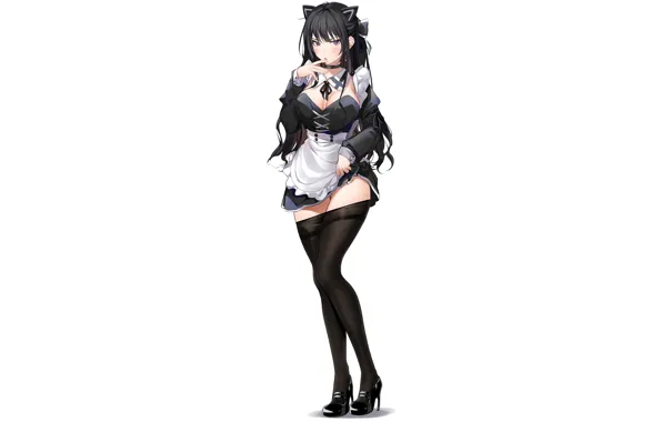 Girl, sexy, cleavage, long hair, dress, boobs, anime, beautiful