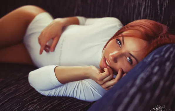 Страсть, красота, губы, бельё, ножки, вгляд, photographer, рыженькая