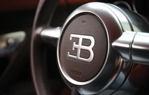 Картинка Bugatti, Veyron, logo, Bugatti Veyron 16.4 Super Sport, steering wheel