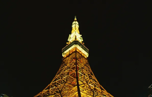 Картинка ночь, подсветка, Эйфелева Башня