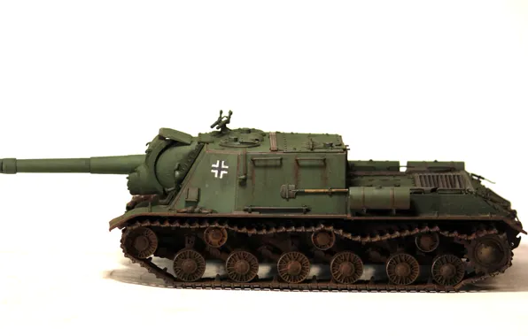 Игрушка, установка, ИСУ-152, моделька, самоходно-артиллерийская, тяжёлая, войск, немецких