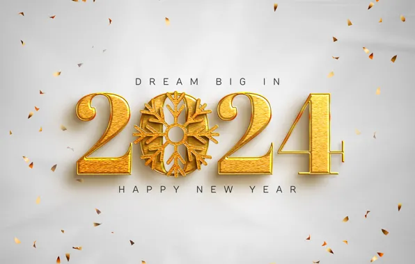 Цифры, Новый год, дата, композиция, 2024, Новый 2024 год