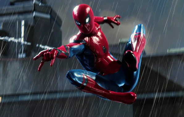 Картинка Rain, Spider Man, PS4, Playstation 4 Pro, Marvel's Spider-Man