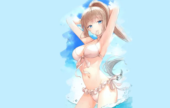 Girl, hot, sexy, beach, sea, ocean, anime, babe