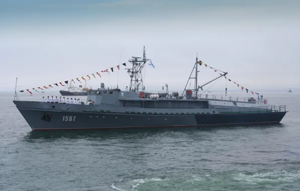 Корабль, военный, Парад, Тихоокеанский Флот, торпедолов