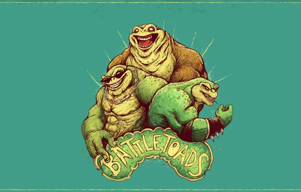 Картинка Рисунок, Игра, Арт, Battletoads, Боевые жабы, Рэш, Rash, Rare