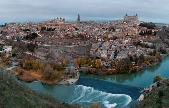 Картинка река, Испания, Толедо, river Tagus