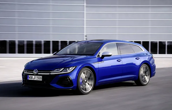 Синий, стена, Volkswagen, универсал, Shooting Brake, 2020, Arteon, Shooting Brake R