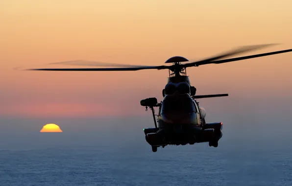 Картинка закат, вертолёт, helicopter, Airbus, SAR, H225