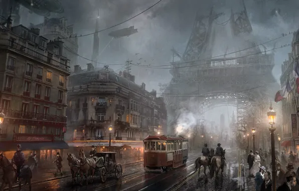 Картинка париж, видеоигра, Стимпанк, Atomhawk Design, The Order 1886- Paris, Sony Game, steampunk city