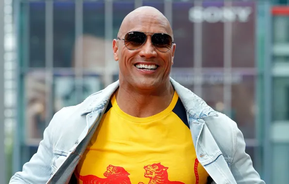 Улыбка, очки, актёр, Dwayne Johnson