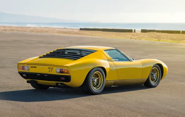 Цвет, Авто, Желтый, Lamborghini, Машина, Яркая, Асфальт, 1971