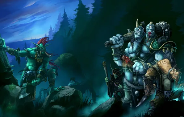 Warcraft III 3 Frozen Throne, троль, разбойники, Варкрафт 3, огр маг, гнол
